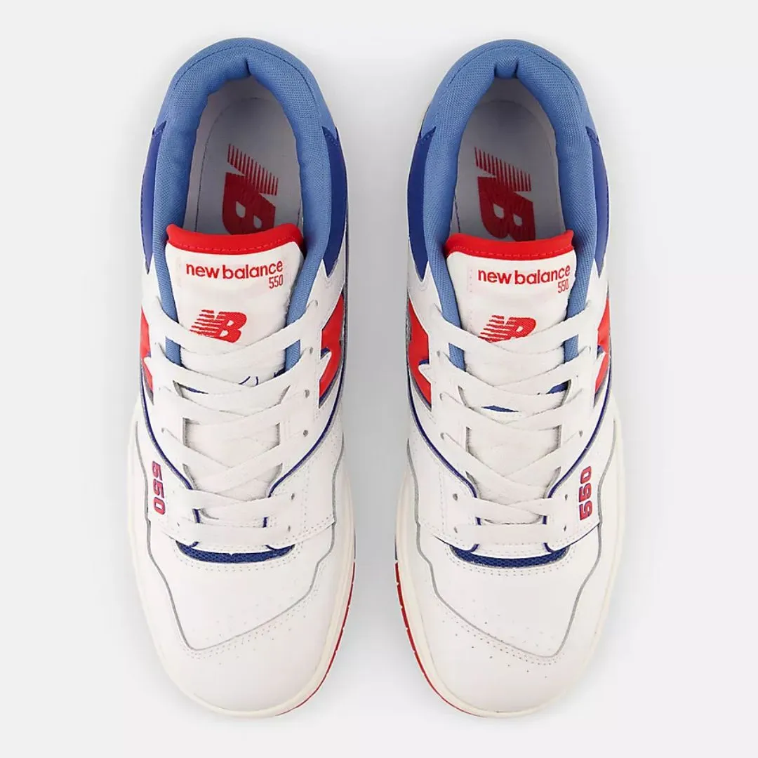 550 Sneaker (White   True Red   Atlantic Blue)