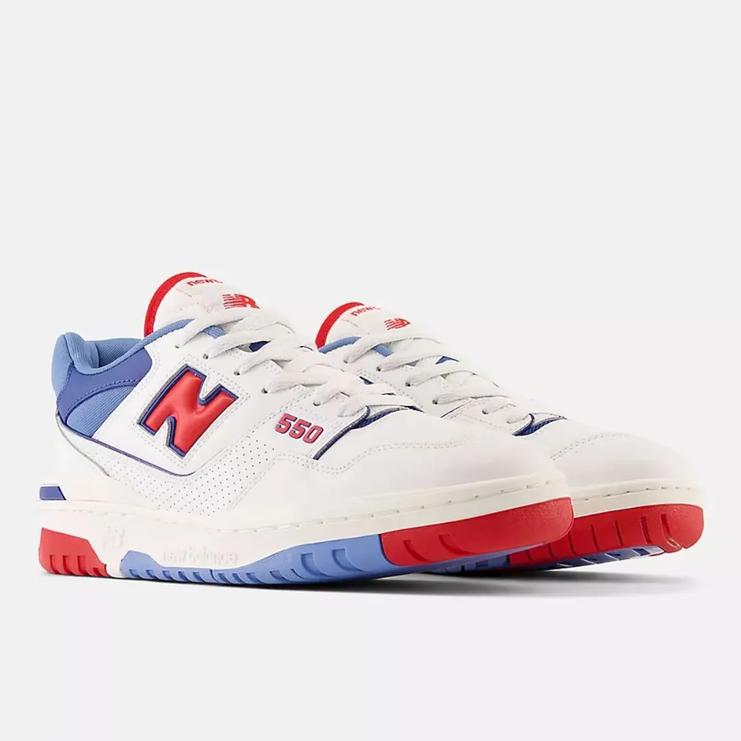 550 Sneaker (White   True Red   Atlantic Blue)