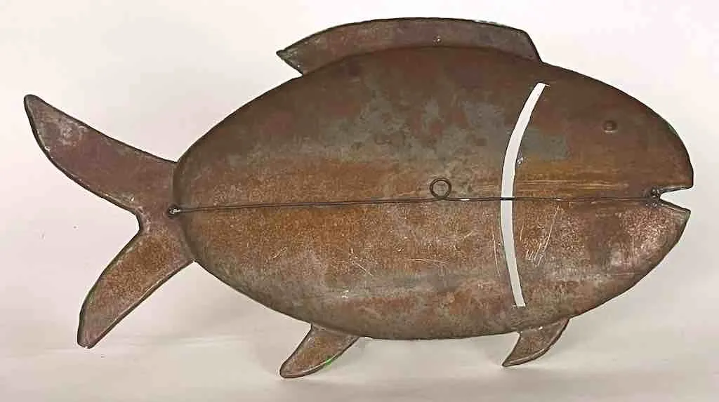 African Green Recycled Metal Fish Wall Ornament - Mali