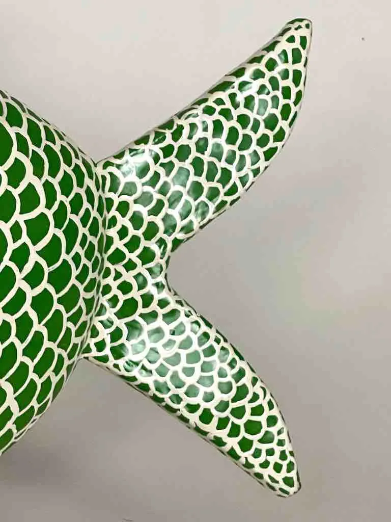 African Green Recycled Metal Fish Wall Ornament - Mali