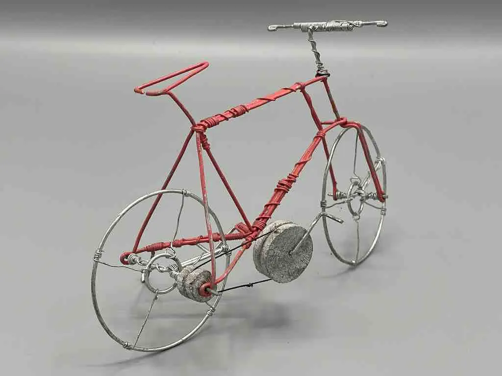 African Recycled Painted Wire Toy Mountain Bike - Burkina Faso