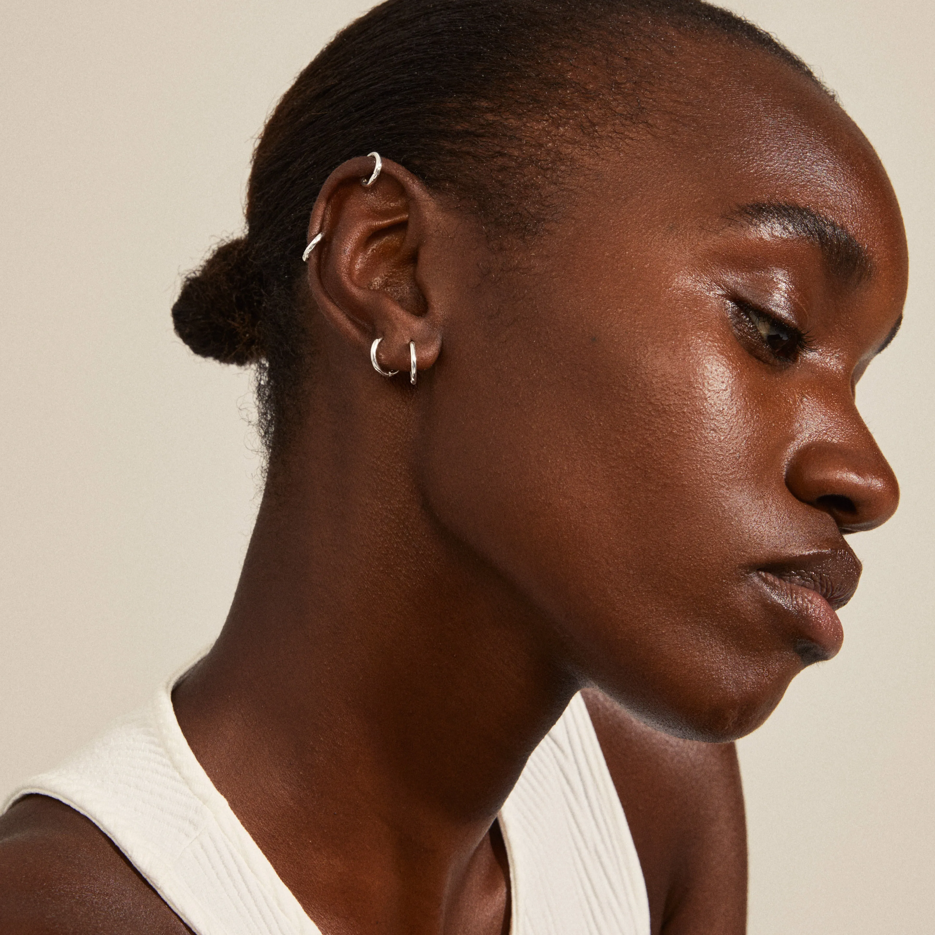 ARIELLA recycled hoop earrings 2-in-1 set silver-plated