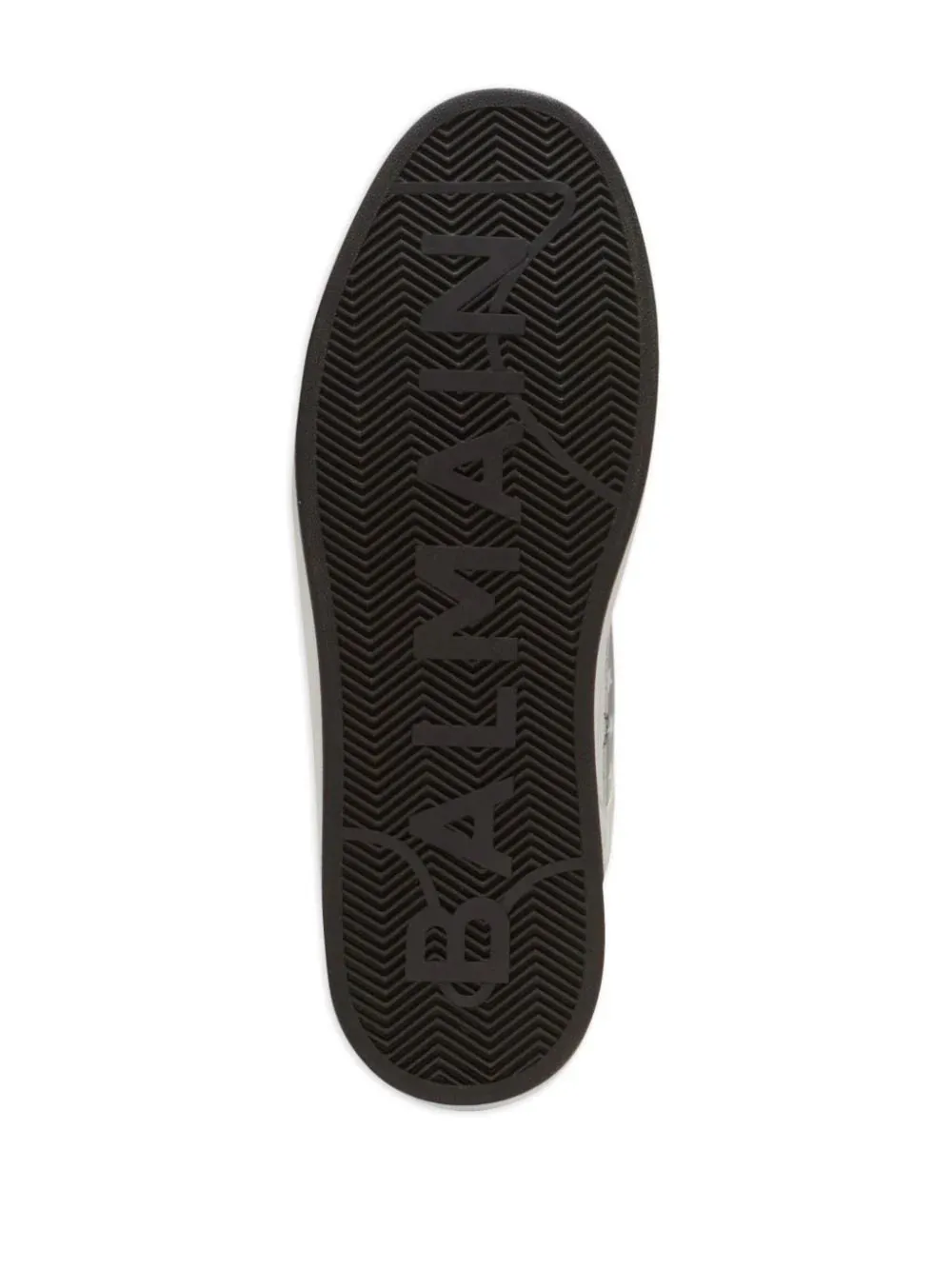 Balmain B-Court Mid Top Star Print Leather Trainers Black/White