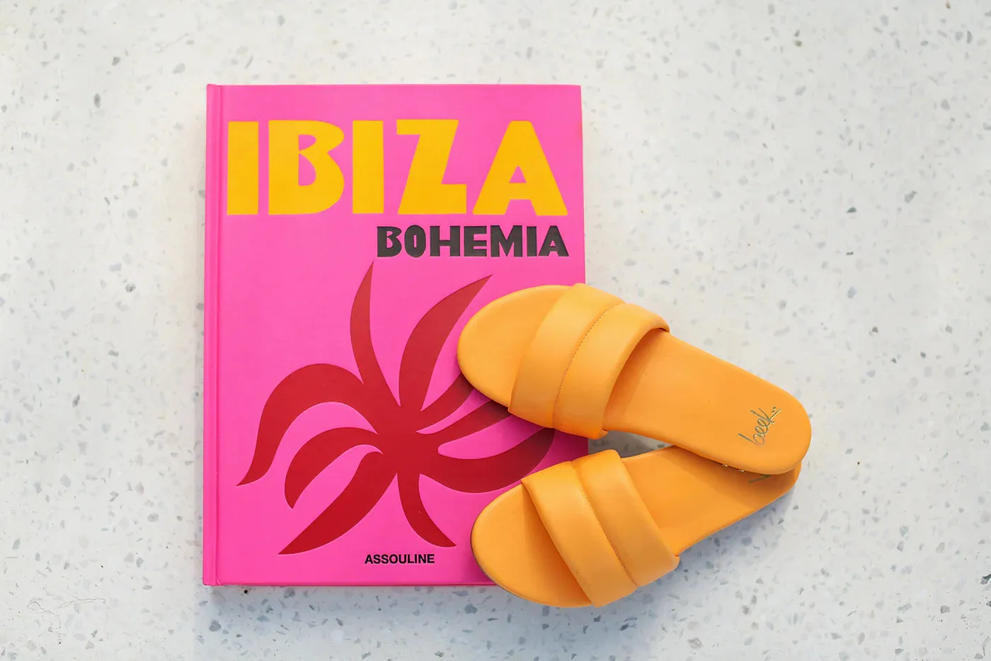 BEEK Sugarbird Leather Slide Sandal-Papaya