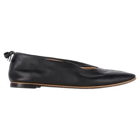 Bottega Veneta Almond Toe Flats in Black Leather