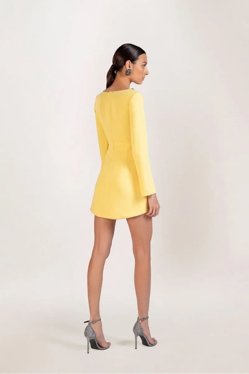 CELINE MINI EMBELLISHED CREPE MINI DRESS