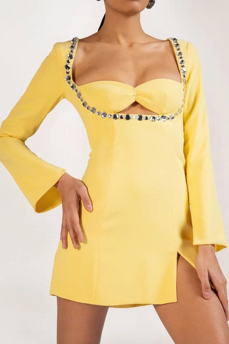 CELINE MINI EMBELLISHED CREPE MINI DRESS