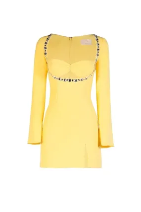 CELINE MINI EMBELLISHED CREPE MINI DRESS