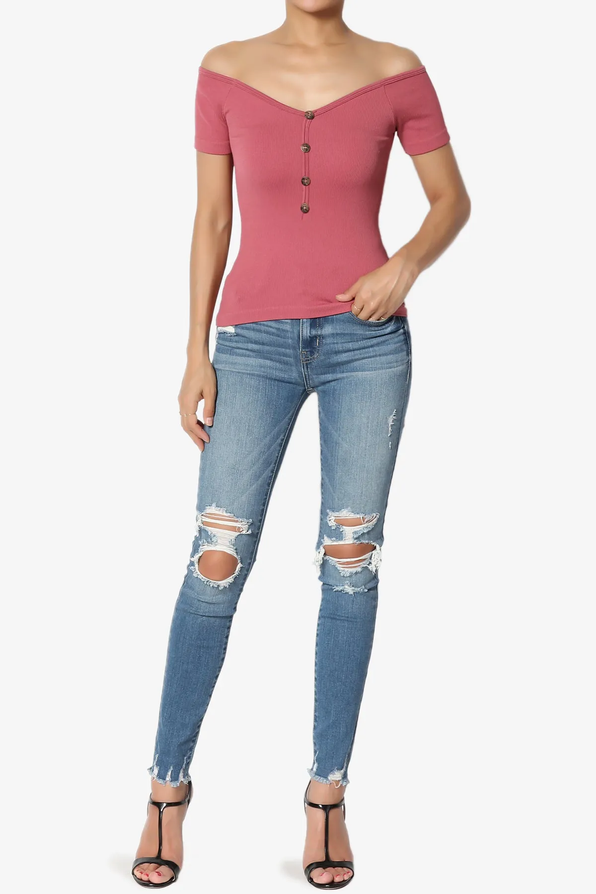Clara Ripped High Rise Crop Skinny Jeans in HAS MD