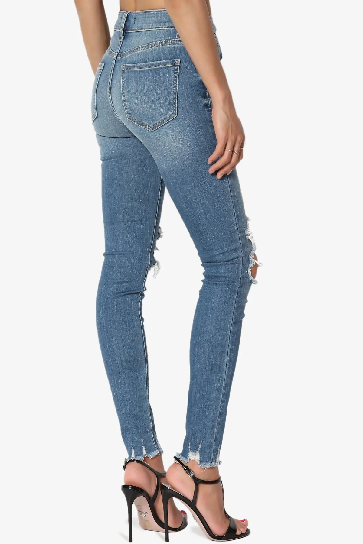 Clara Ripped High Rise Crop Skinny Jeans in HAS MD