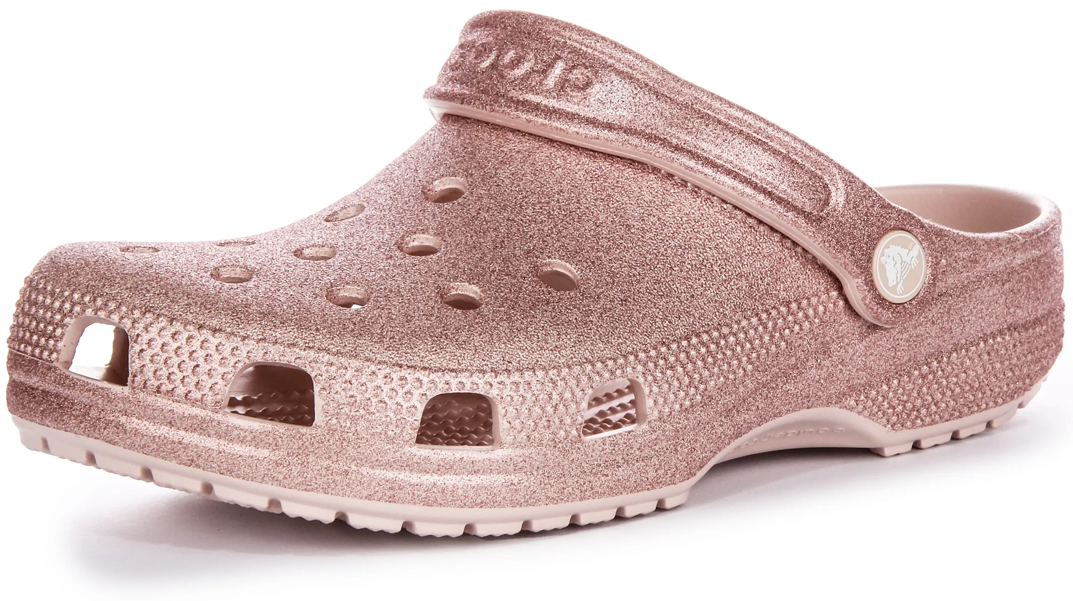 Crocs Classic Glitter In Rose For Unisex