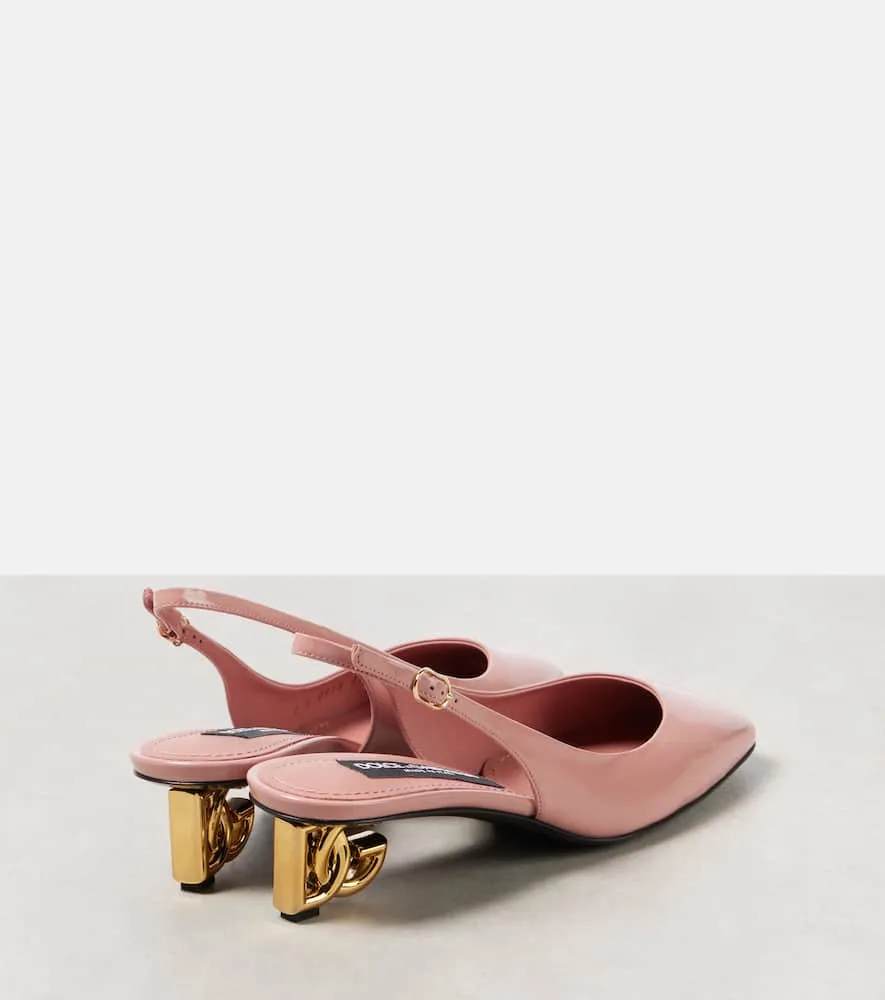 Dolce&Gabbana Jackie 40 patent leather slingback pumps