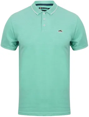 Duthie Birdseye Pique Polo Shirt in Mint / White - Le Shark