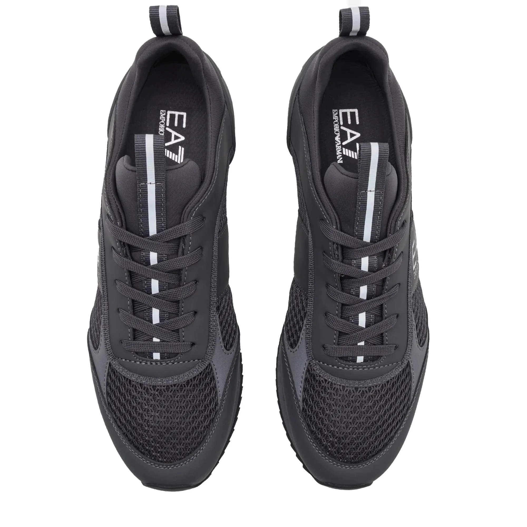 EA7 Emporio Armani Mesh Runner Trainers Asphalt Grey/Silver