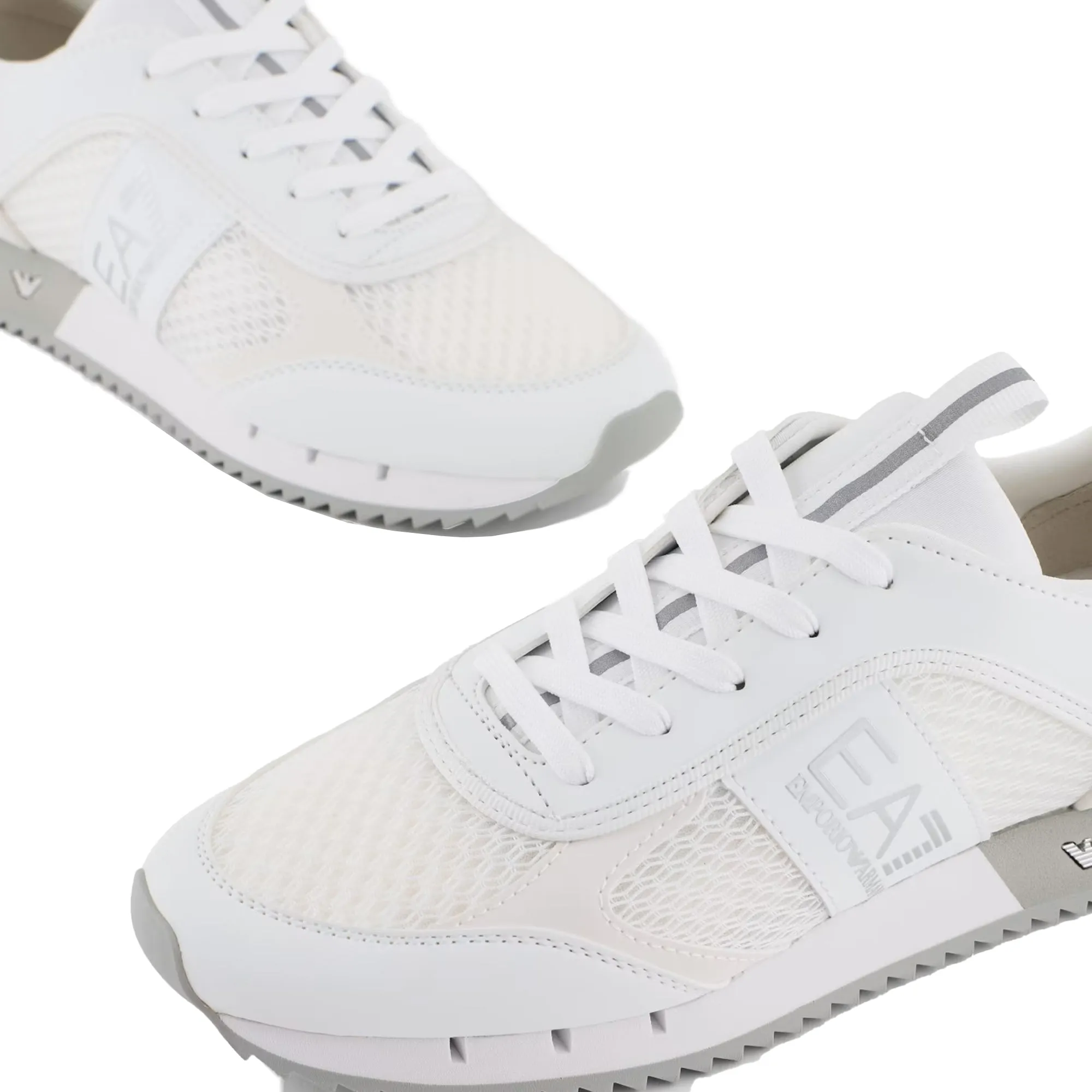 EA7 Emporio Armani Mesh Runner Trainers White/Silver