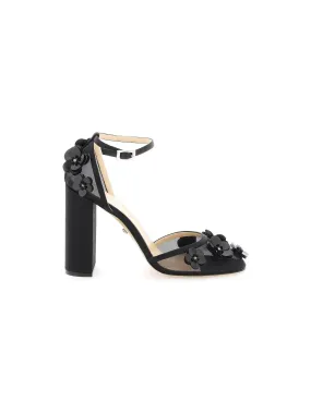 Floral Sequin Silk Slingbacks