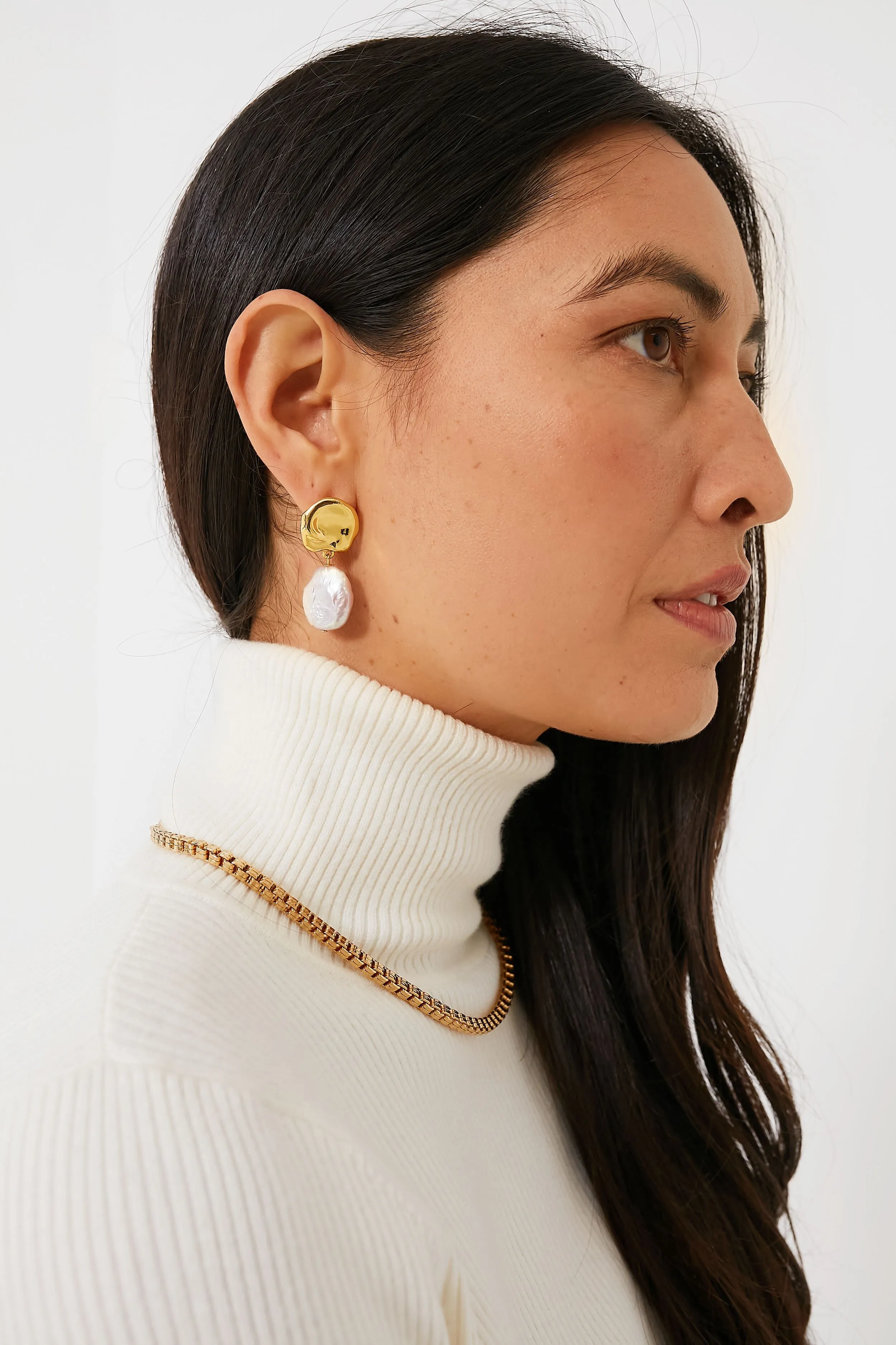 Gold Coin Reflection Earrings