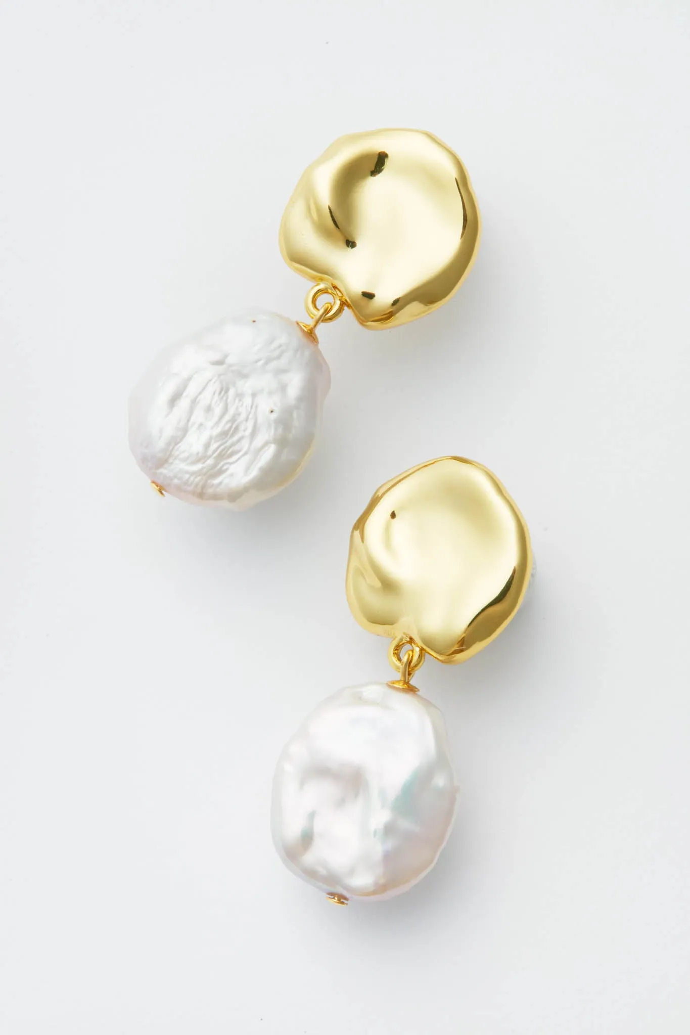 Gold Coin Reflection Earrings