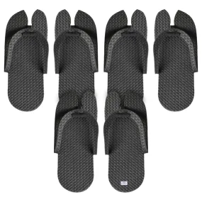 Heart Home Rubber Bathroom Slipper for Men & Women 3 Pair (Black) 54HH4214.