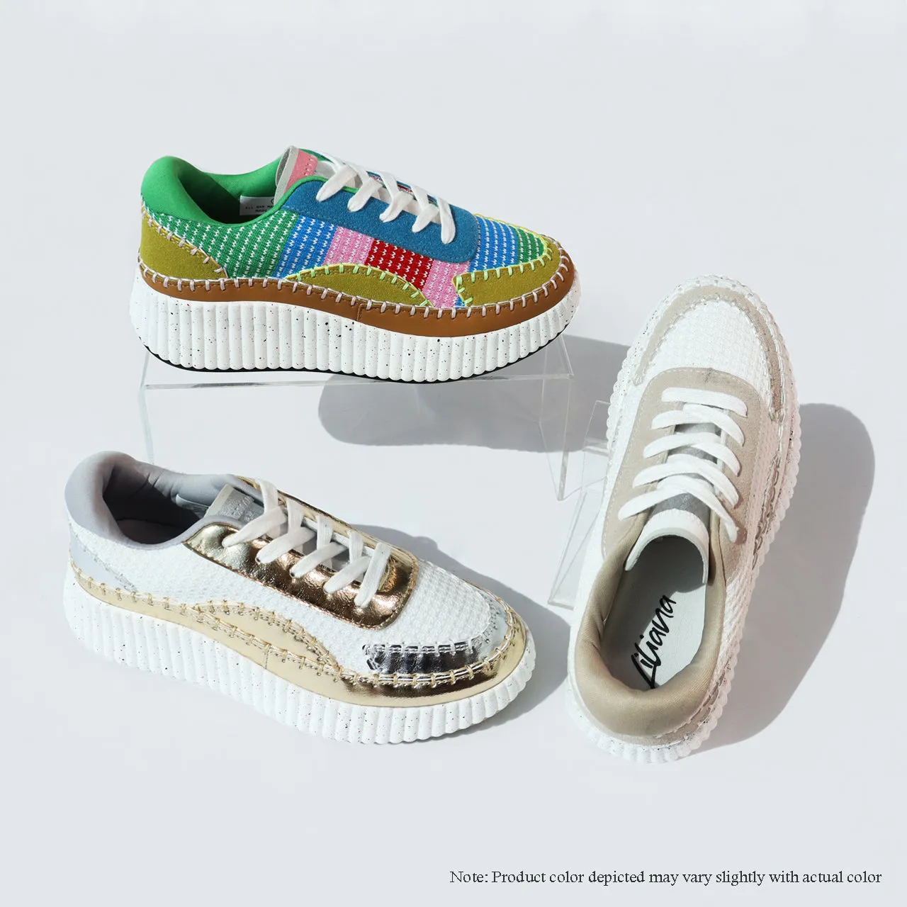 JESSY-1 KNITTED PATCHED SNEAKER - MULTI