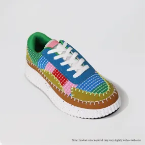 JESSY-1 KNITTED PATCHED SNEAKER - MULTI
