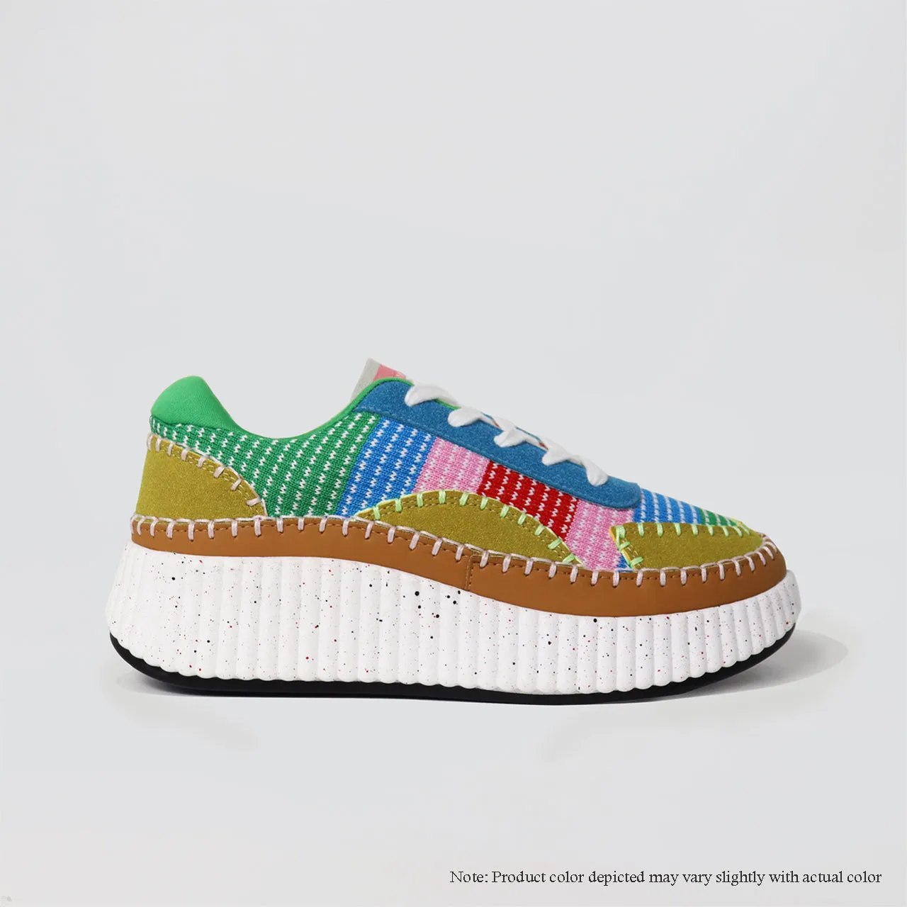 JESSY-1 KNITTED PATCHED SNEAKER - MULTI