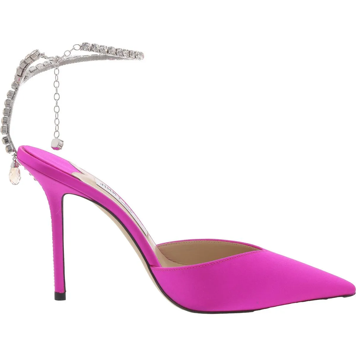 Jimmy Choo Womens Saeda 100 Leather Glitter Pumps