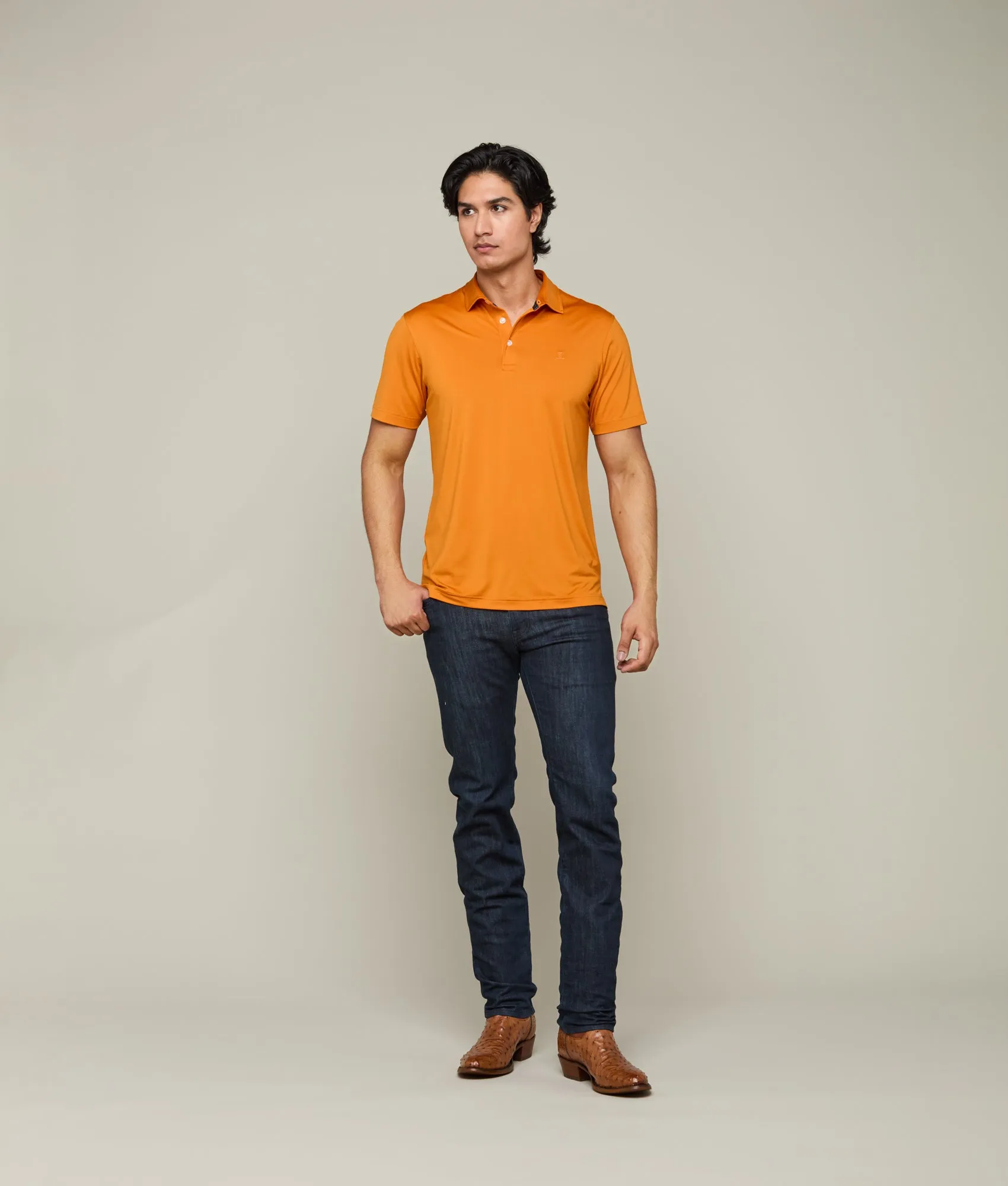 Lucchese Golf Polo :: UT Burnt Orange