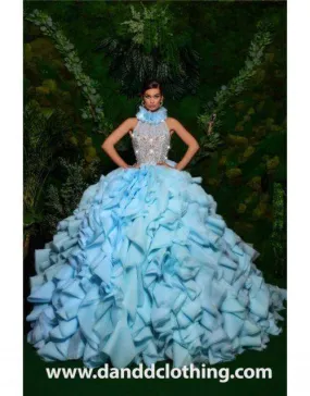 Luxury Evening Dress Light Blue