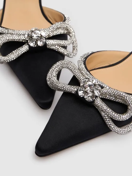 Mach &amp; Mach   10mm Double Bow satin flats 