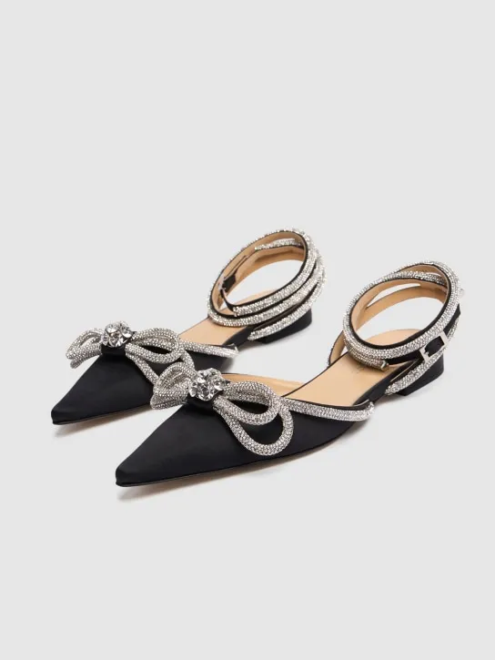 Mach &amp; Mach   10mm Double Bow satin flats 
