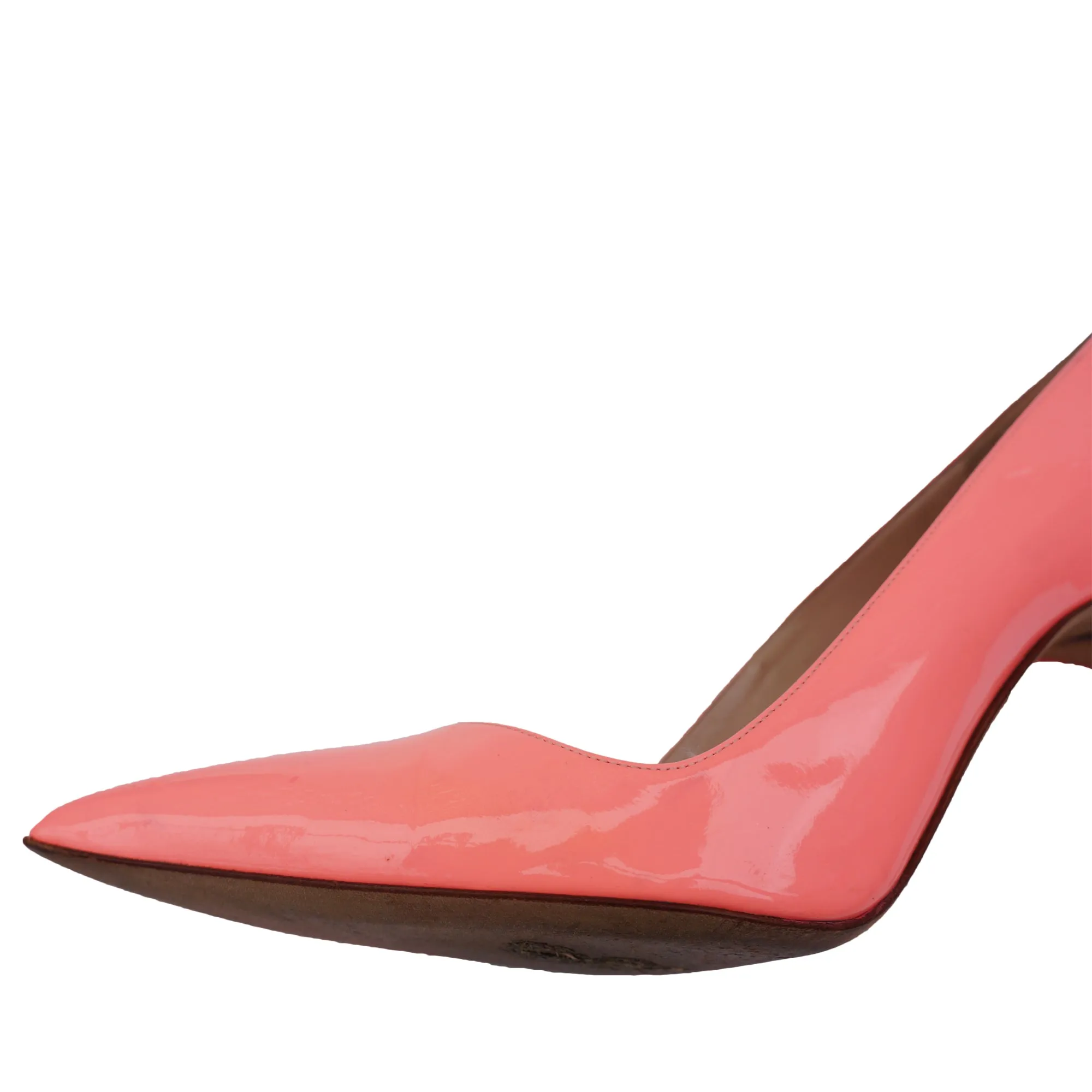 MANOLO BLAHNIK BB CORAL PATENT LEATHER PUMP