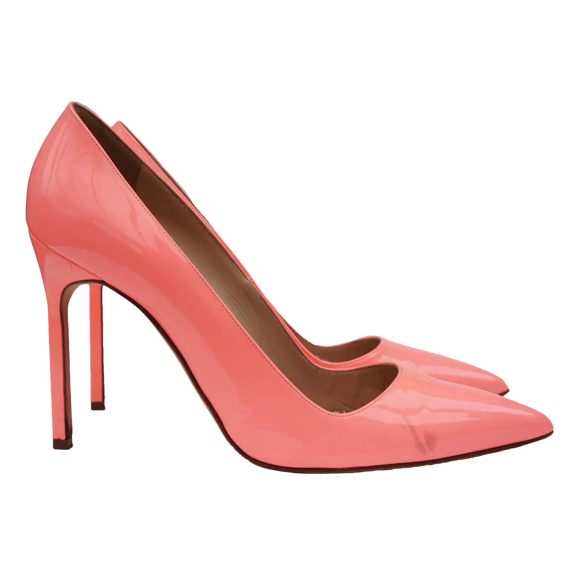 MANOLO BLAHNIK BB CORAL PATENT LEATHER PUMP