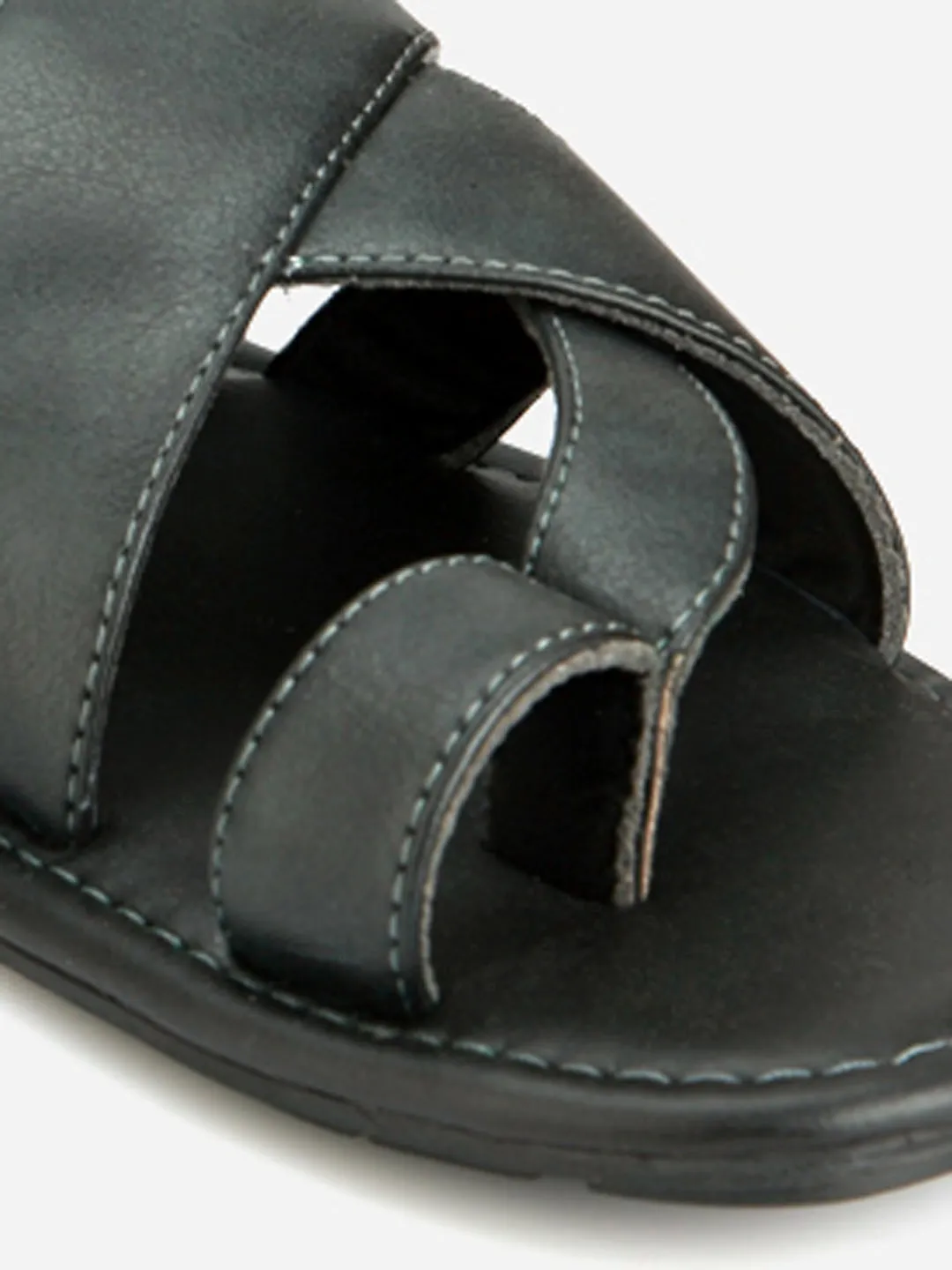 Men's Black Cross Starps Casual Sandal (IX5010)