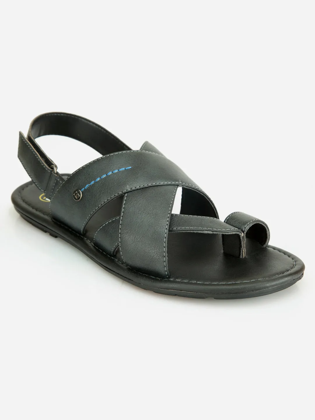 Men's Black Cross Starps Casual Sandal (IX5010)