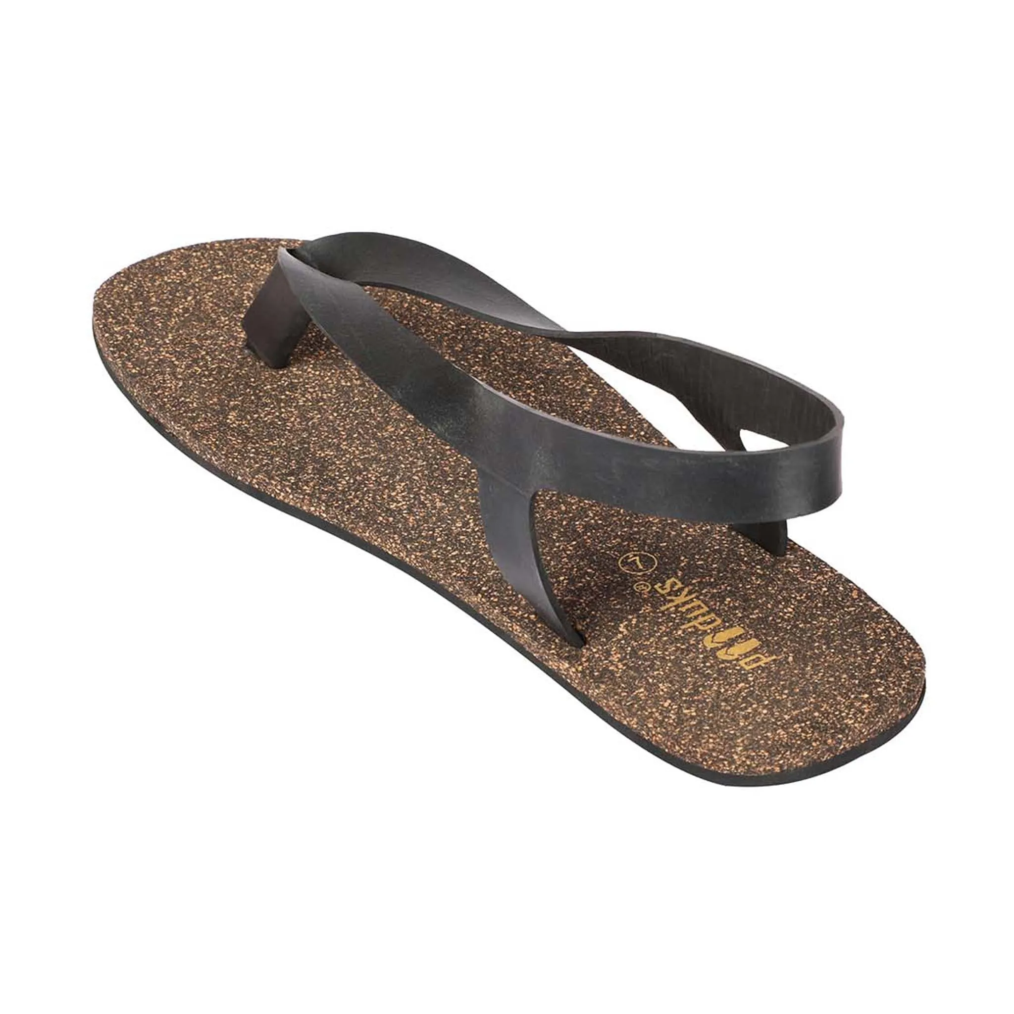 Paaduks Omi Thong-Strap Cork Sandals for Men (Black)