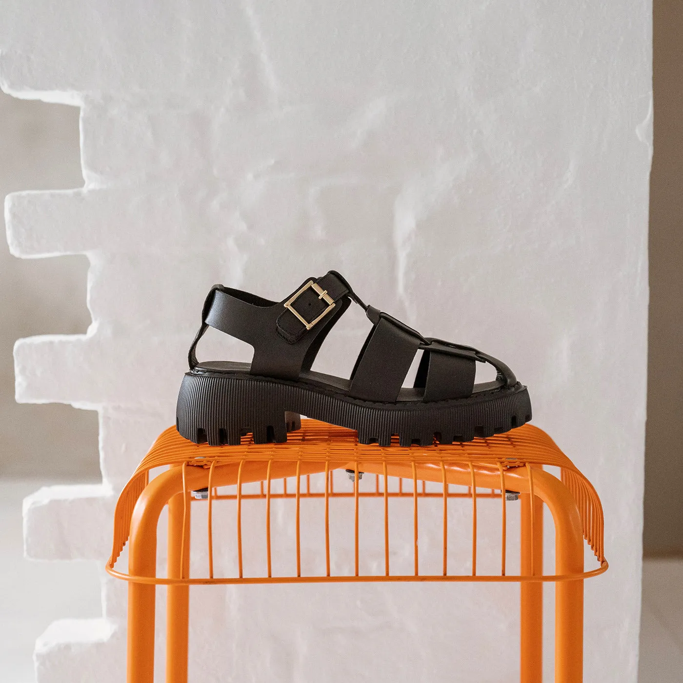 Posey sandal leather - BLACK