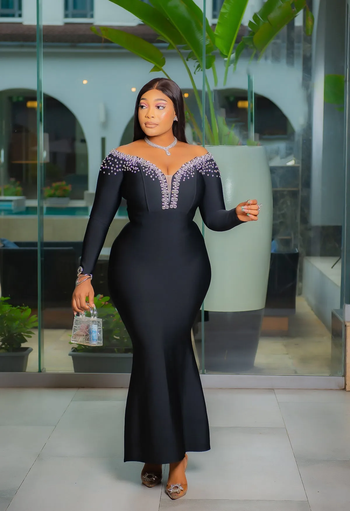 Royal Glitz- Gemstone Bandage Dress (New)