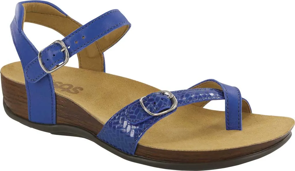 SAS Pampa Toe Loop Sandal Black & Sapphire