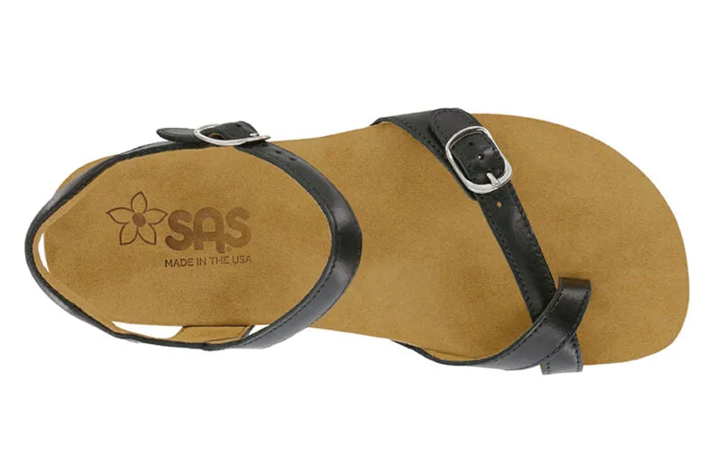 SAS Pampa Toe Loop Sandal Black & Sapphire