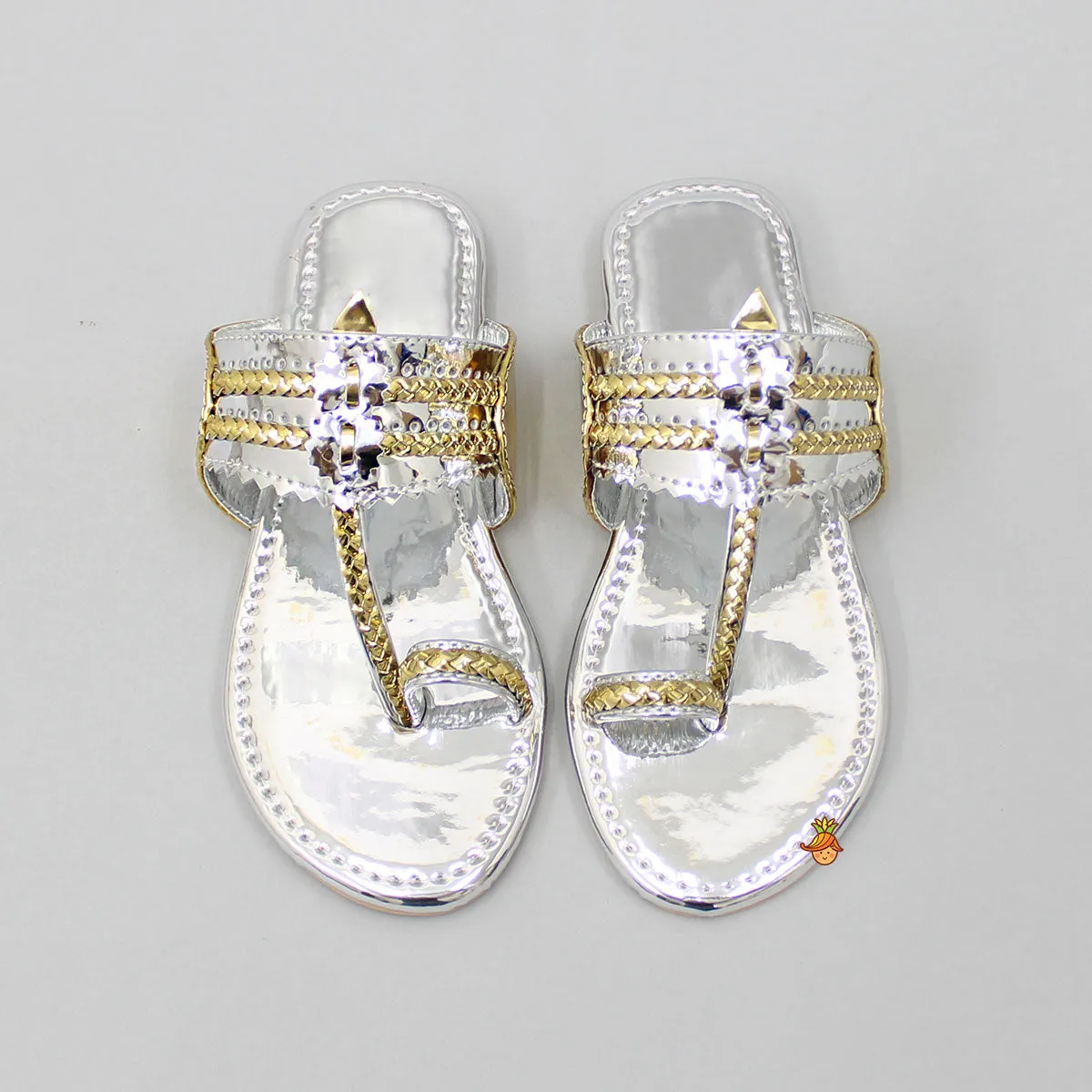 Shiny Braided Kolhapuri Flats