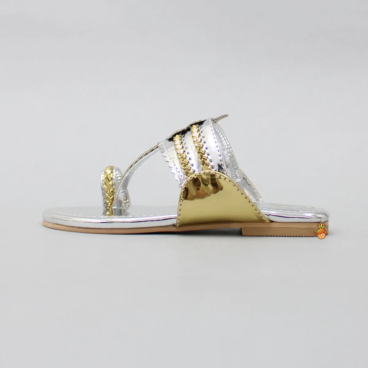 Shiny Braided Kolhapuri Flats