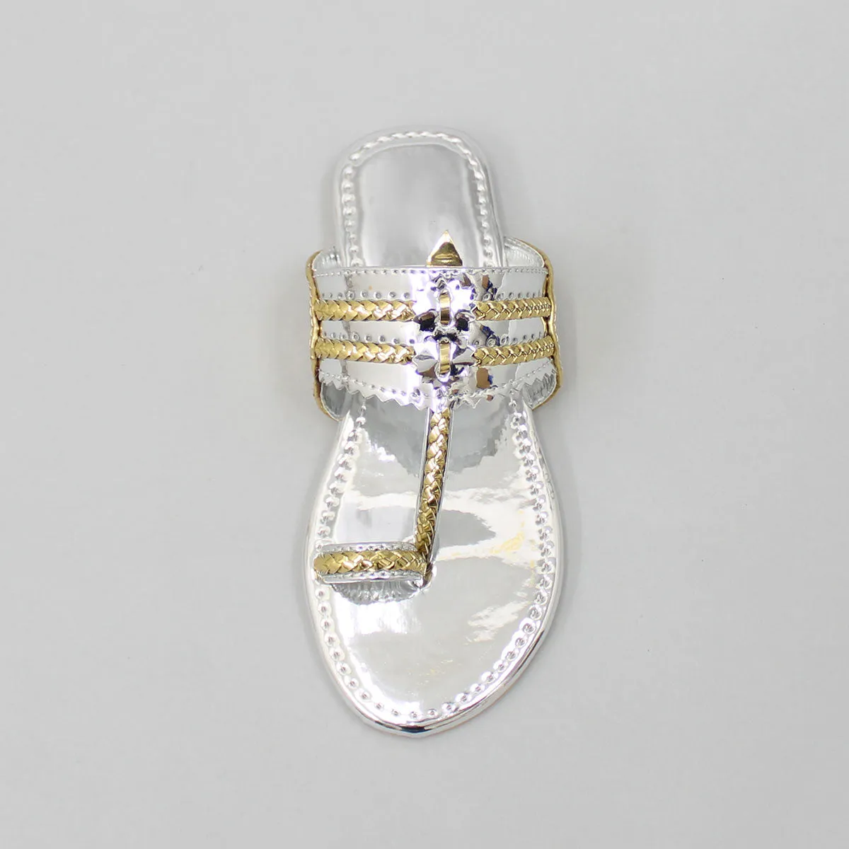 Shiny Braided Kolhapuri Flats