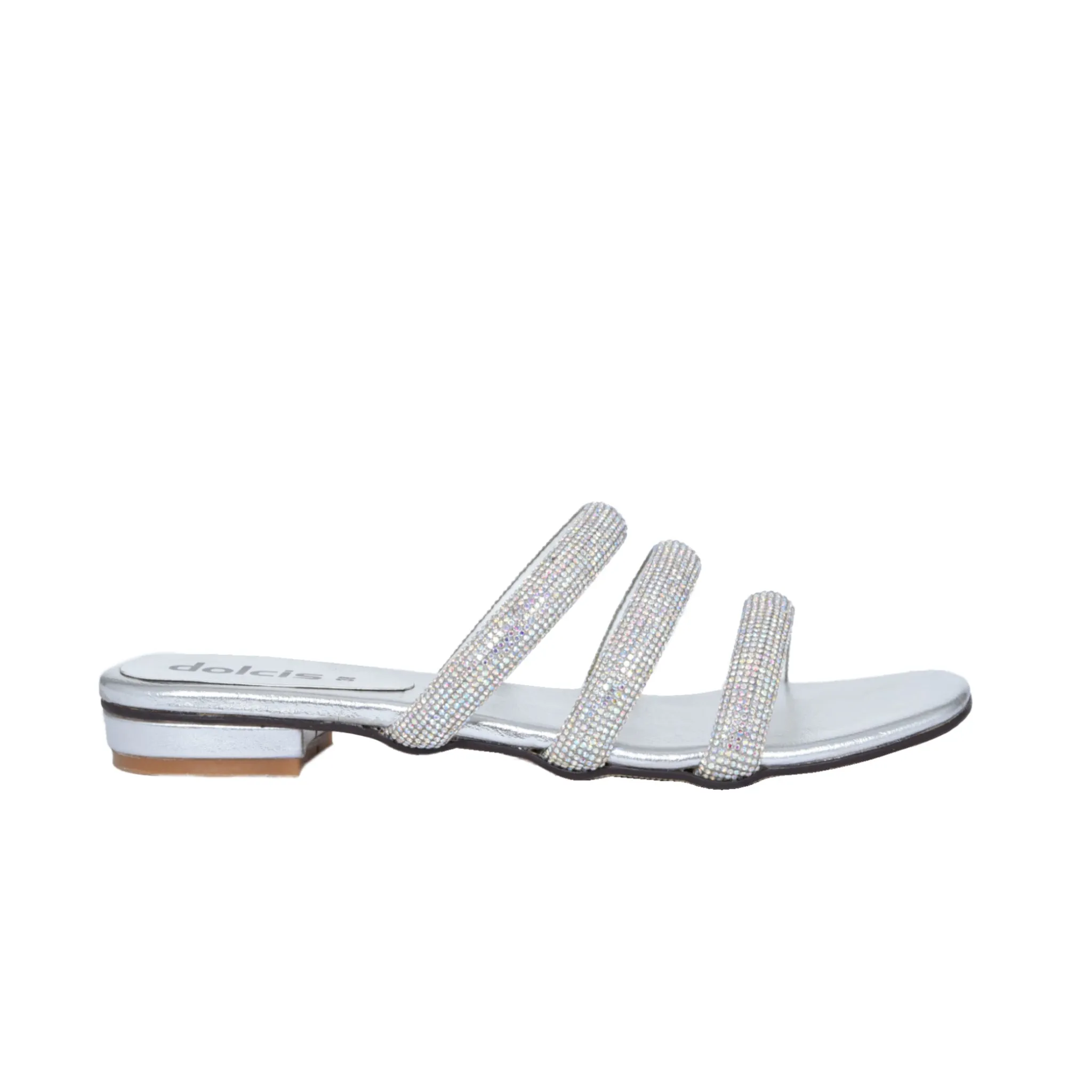 Stunning Silver Strappy Flats | 510J-S