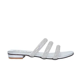 Stunning Silver Strappy Flats | 510J-S