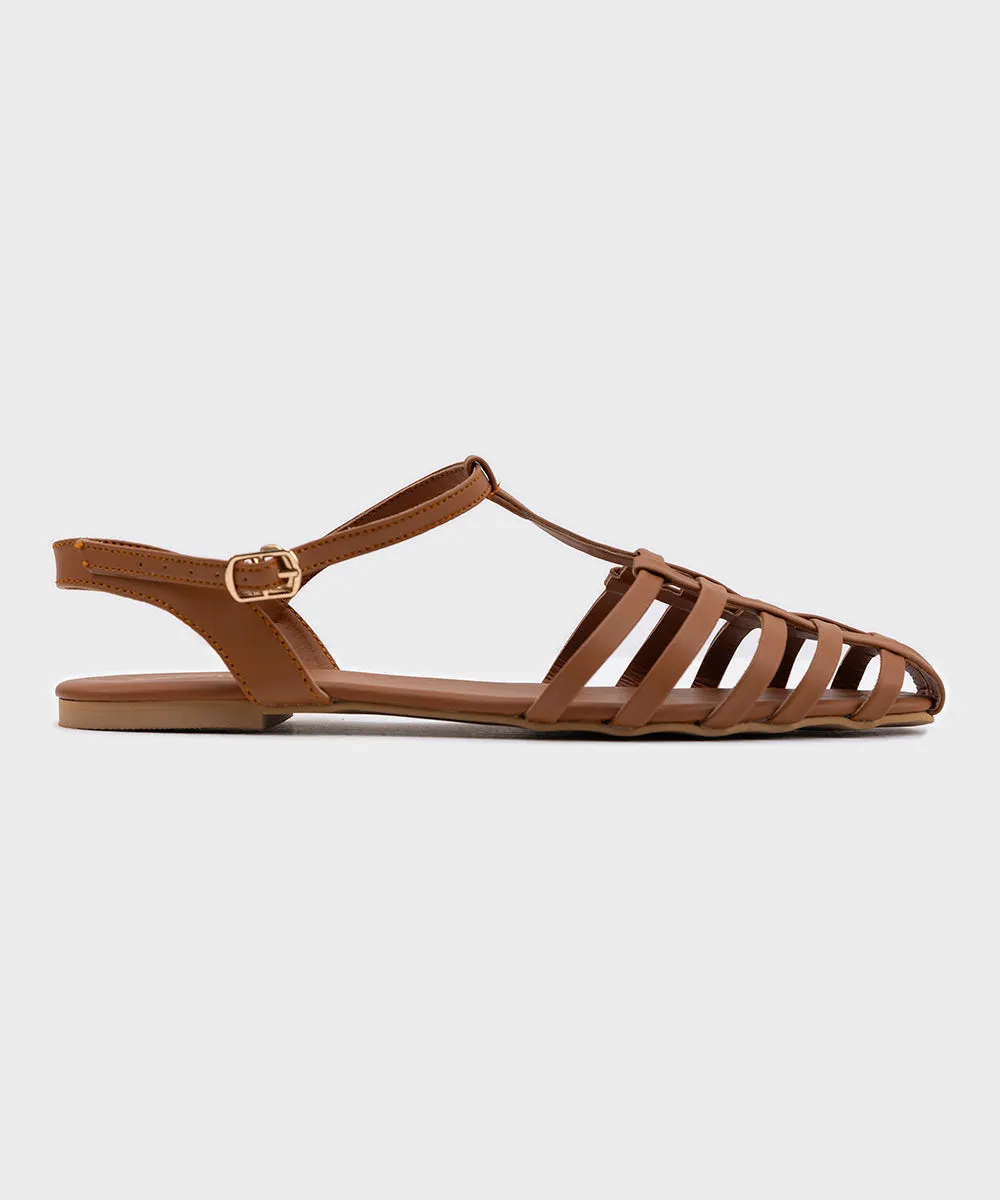 Tan Slingback Flats