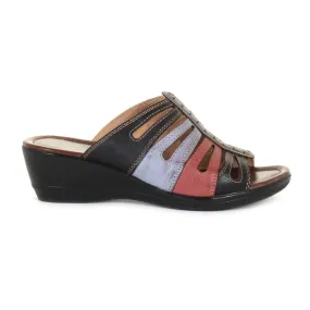 Women's Naomi Slide Wedge Sandal Black Multi